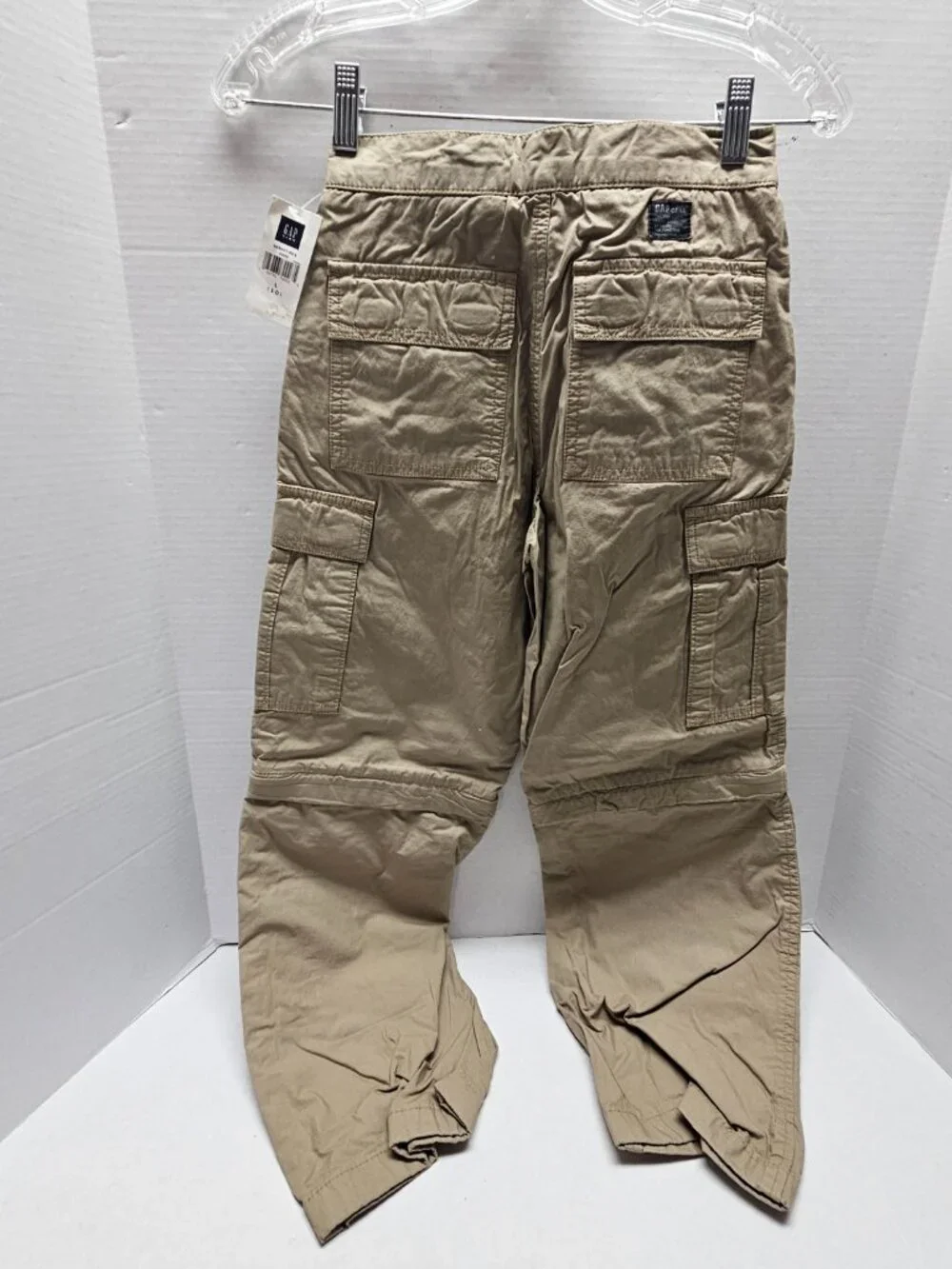 New Rare GAP Kids Boy Zip Off Long Pants Shorts Cargo Pockets Cotton NWT L 10